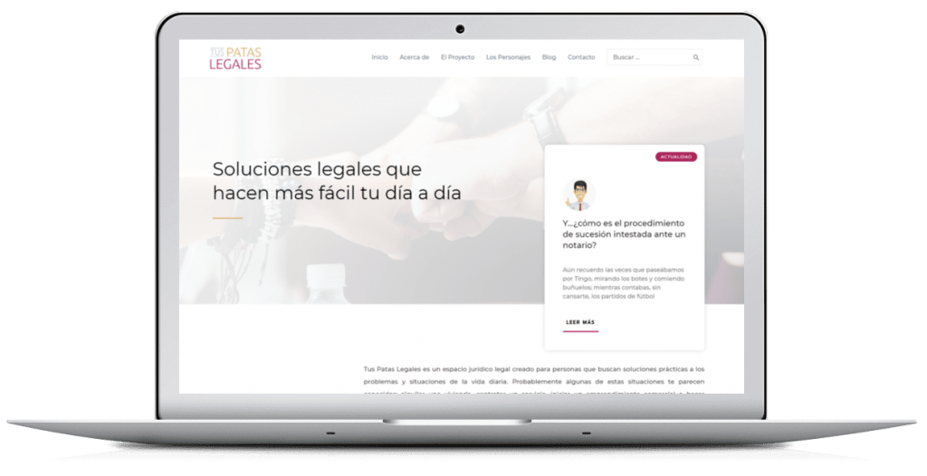 Ejemplo de blog jurídico con Astra y Elementor