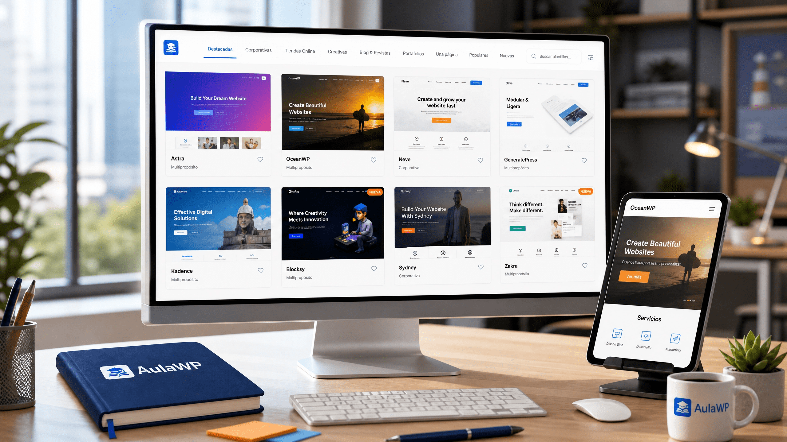 Mejores plantillas WordPress gratis para crear una web profesional en 2026